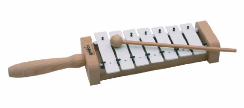 Goldon - Metallophon 7 weisse Klangplatten mit Griff diatonisch