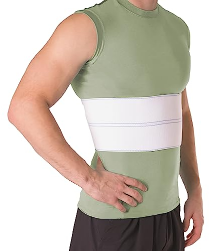 BraceAbility - Fascia elastica per torace, per proteggere le costole rotte, fratturate o slacciate, per la compressione e il supporto (maschile, adatto per petto da 61 a 152 cm).