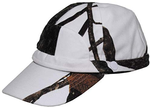 MFH Hunter Cap mit fluoreszierenden Streifen Hunter Schnee Größe L
