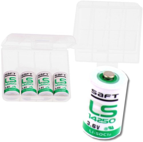 Saft LS14250 Lot de 5 Piles 1/2 AA Li-Socl2 à très Haute densité d'énergie (1200 mAh, 3,6 V) Blanc/Vert