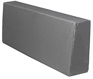 TexDeko Rückenkissen 120x43x20/15cm für Palettenkissen In- & Outdoor wasserabweisend Bezug mit Reißverschluss waschbar (Grau)