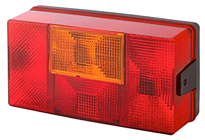 HELLA Rückleuchte - Glühlampe - 12V / 24V - Anbau - ECE - Lichtscheibenfarbe: rot/gelb - Stecker: Flachstecker - links - Menge: 1 - 2SD 006 040-131