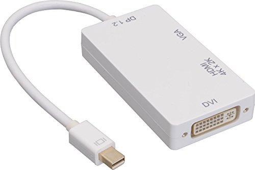 Cablelera Mini DisplayPort DP v1.2 to HDMI/DVI/VGA Male to Female 3-in-1 Adapter (ZDP12FQ6MF)