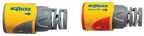 Hozelock Hose End Connector to Fit Hose, 12.5 mm and 15 mm - Yellow and Grey & Hozelock Aquastop Hose End Connector Set