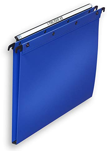 L'oblique A-Z Elba 100330376 Lot de 10 Dossiers Suspendus Tiroir Fond 15 mm A4 Poly Pro Opaque Bleu
