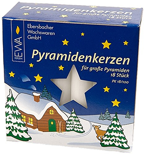 Saico pirámide Velas, Cera, Blanco, 1,7 x 30 x 10,5 cm