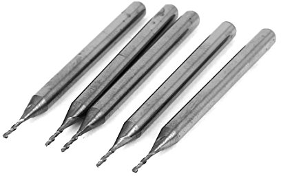 sourcing map 5 Stück Aluminium Schneiden 2 Querflöten CNC Schaftfräser Bohrer 0,8 mm Durchm DE de