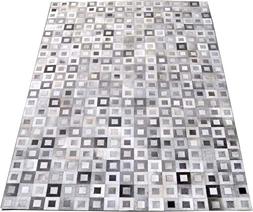 Zerimar Patchwork Kuhfell Teppich | Maßnahmen: 59x117 cm | Teppich Schlafzimmer | Teppich Schlafzimmer Vintage | Kuh Teppich Echt