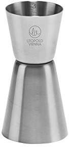 Leopold Vienna Misurino con Bicchiere 30/50 ml, Acciaio Inossidabile 304, Color Argento, 45x45x90mm