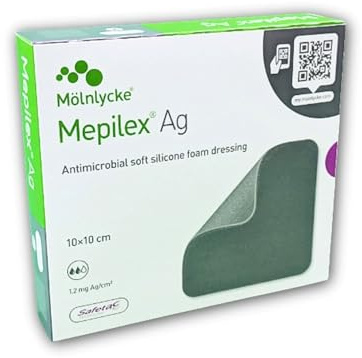 Molnlycke Mepilex AG Hydro-Zellen-Pflaster, 10 x 10 cm, 5 Stück