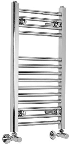 Warmehaus Straight Heated Towel Rail Radiator Rad 700 x 400mm Chrome | Contemporary, Bathroom Ladder Towel Warmer, Durable Finish, Premium Mild Steel, Corrosion Resistance, Central Heating