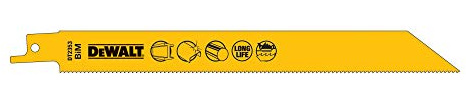 DeWalt Säbelsägeblatt DT2353 (Bi-Metall-Sägeblatt für schnelle Schnitte in Metall, Blech, Rohre und Profile (3 – 8 mm) Gesamtlänge: 203 mm) 5 St.