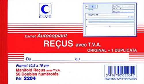 Elve 22409 Manifold - Bloc de recibos autocopiables de 180 x 105 mm