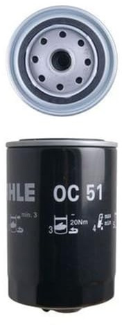 MAHLE OC 51 Ölfilter - für VW Golf II (19E, 1G1), u.a. | Kompatibel mit: AUDI 100 C2 Avant, 100 C2 Stufenheck, 100 C3 Avant, 100 C3 Stufenheck, 100 C4 Avant, 100 C4 Stufenheck