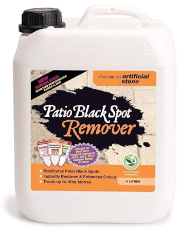 Patio Black Spot Remover Patio Cleaner for Paving slabs, Artificial stone, Marshalls, Black stubborn Spots, green stains caused by dirt & grime, Restore Natural Colour - Biodegradable 4 L