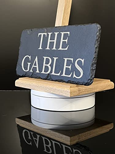 Personalised Slate House Sign 25cm x 12cm. Engraved House Name Plaque