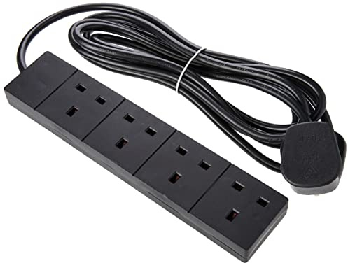 PRO ELEC PELB1810 4 Gang Extension 3m, Black