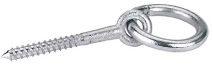 Anello con vite per legno, 12 x 80 mm, confezione da 2 pezzi