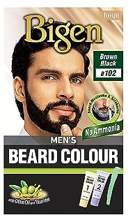 Bigen Men's Beard Colour | No Ammonia Formula with Aloe Extract & Olive Oil - 102 Brown Black