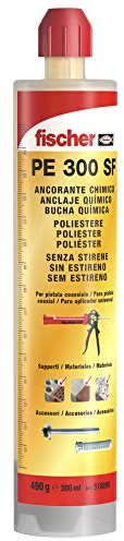 fischer | taco quimico,resina poliester económico para fijaciones que no requieran homologación, fijación hormigon, ladrillo hueco (300ml)