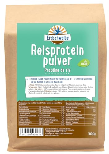 Erdschwalbe Reisprotein - Veganes Eiweißpulver - 1 Kg