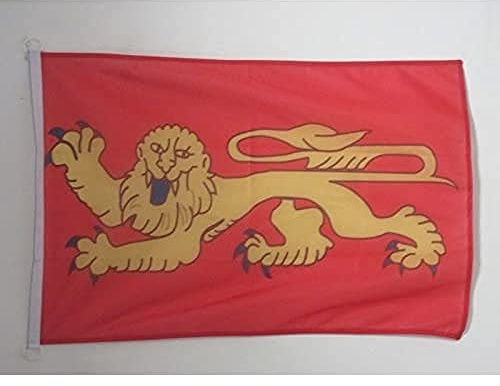 AZ FLAG - Drapeau Aquitaine Spécial Extérieur - 90x60 cm - Pavillon Nautique Aquitain - Duché D'Aquitaine En Maille Bloquée Avec Anneaux Plastiques Intégrés - 80g