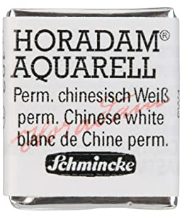 Schmincke – HORADAM® AQUARELL - feinste Künstler-Aquarellfarben, 102 Permanent chinesisch Weiß, 14 102 044, 1/2 Näpfchen