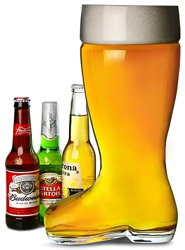 bar@drinkstuff Giant Glass Beer Boot 5 Pint Bierstiefel, Oktoberfest Cocktail Sharer, Ice Bucket