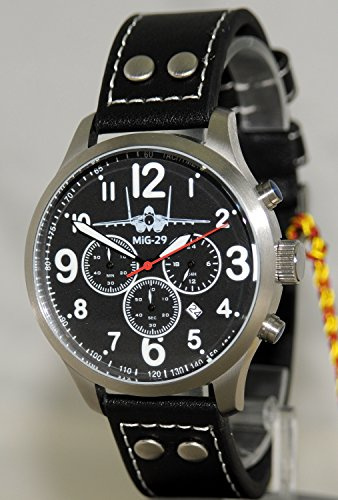 IMC® Orologio da Pilota MIG-29 Aviator Chronograph Orologio da polso in acciaio inossidabile - Edizione speciale …