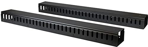 StarTech Gaine de Gestion des Câbles - Gestion de Câbles pour Datacenters/à Conduit Encoché/du Panneau de Brassage/pour Rack Serveur - Chemin de Roulement de Conduit de Fil à Fente Ouverte (CMVER40UF)