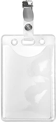 Karteo Ausweishülle mit Metall Clip [1 Stück] für 1 Karte (86 x 54 mm) vertikal als Ausweishalter Kartenhülle für Ausweise Karten im EC Format
