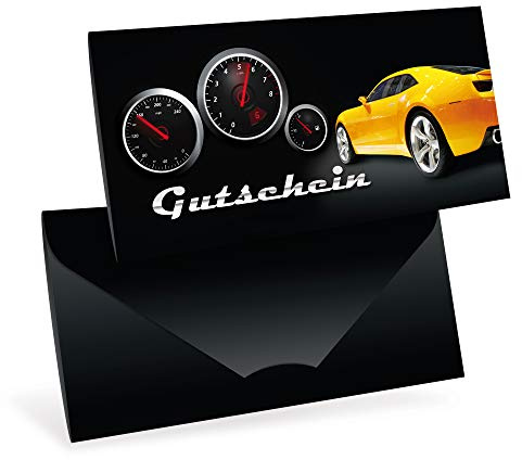 10 Premium-Gutscheinkarten DIN lang verschließbare Faltkarte für 18. Geburtstag, Fahrschule, Sicherheitstraining, Tankstellen, Spritgutschein,
