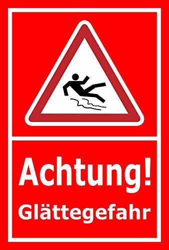Melis-Folienwerkstatt Schild Achtung - Glättegefahr - 15x10cm - Bohrlöcher - 3mm Aluverbund – 20 VAR S00018-070-D