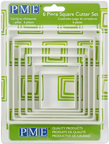 PME PNS4 Tagliapasta e Tagliabiscotti Quadrato, Bianco, 6 unità