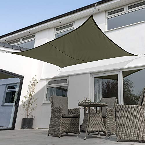 Kookaburra Waterproof Garden Sun Shade Sail Canopy in Sage 98% UV Block (5m x 4m Rectangle)