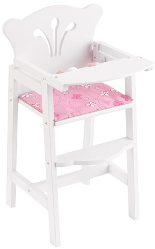 KidKraft Lil' Doll Puppenhochstuhl aus Holz, Puppen Zubehör, Spielzeug für Jungen und Mädchen ab 3 Jahre, 61101