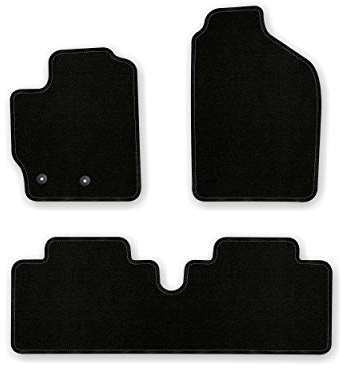 Bär-AfC Auto Fußmatten Basic passend für Toyota Yaris P9 / XP9 2006-2011, Autoteppiche Nadelvlies Schwarz, Rand Kettelung Schwarz, Set 3-teilig, TY04005