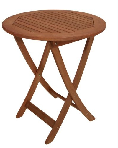 DEGAMO Gartentisch Bistrotisch Rio 65cm rund, Eukalyptus Holz braun geölt, FSC®-Zertifiziert, Outdoor