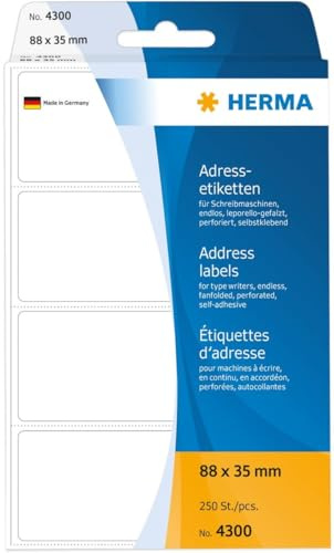 HERMA Adress-Etiketten 88x35mm endlos leporello-gefalzt VE=250 Stück