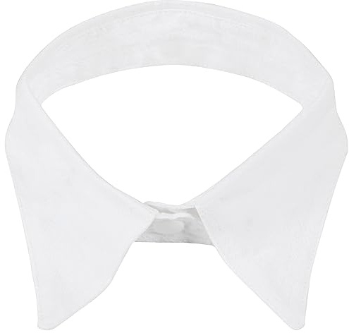 Moderner Bubikragen in Weiß für Damen, abnehmbarer Hemdblusenkragen mit Schlaufe - für Fasching - Einheitsgröße - Trixies