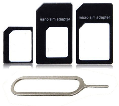 Noosy 0088-3 Adattatore Convertitore Nanosim per iPhone 5 iPad Mini Scheda Nano Micro Sim Card Kit
