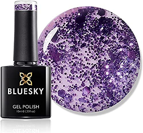 Bluesky Gel Nail Polish, Purple Diamond Dc004, Glitter, Long Lasting, Chip Resistant, 10 ml (Requires Drying Under UV LED Lamp)