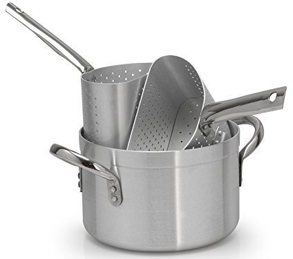 Pardini Casseruola Alta con 2 Spicchi, Alluminio, Grigio, 28 cm