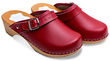 Futuro Fashion® - Zoccoli in Pelle con Suola in Legno Naturale - Unisex - Tinta Unita - Misure dal 36 al 42
