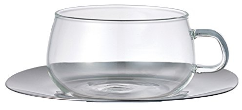Kinto 8337 Cup & Saucer, 8.1 fl oz (230 ml), Stainless Steel