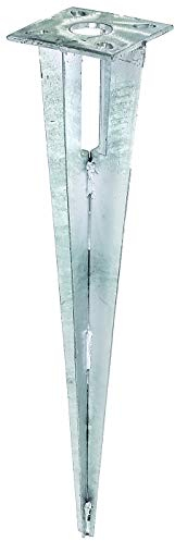 Alberts 658601 Einschlag-Bodenhülse | für Stahlrohr-Zaunpfosten | feuerverzinkt | Länge 500 mm | für Pfosten-Ø 34 mm