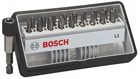 Bosch Professional 18+1tlg. Schrauberbit-Set Extra Hart für Phillips-Kreuzschlitz-, Pozidriv-Kreuzschlitz- und Innen-Torx-Schrauben, 2607002567