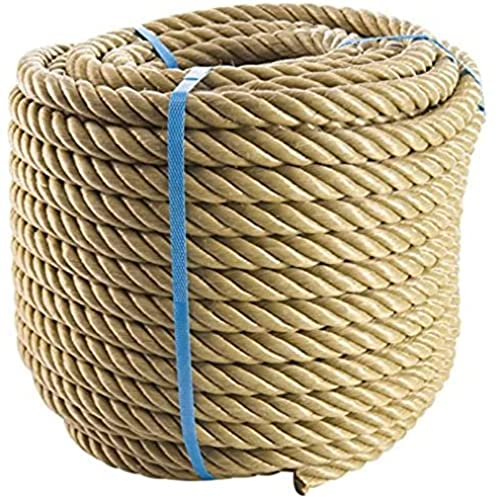 WERKA PRO, Corde polypropylène haute résistance de 18 mm de diamètre et 50 mètres de longueur, idéale pour le jardinage et le bricolage, résiste à 3 tonnes, couleur beige.