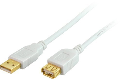 BIGtec 5m USB Verlängerung Kabel Verlängerungskabel weiß vergoldet