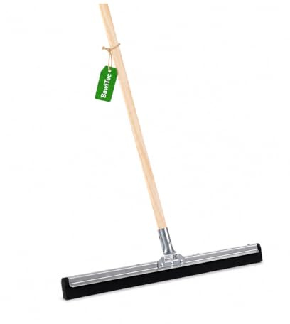 Profi Wasserschieber Wasserabzieher 55cm Breit mit Stiel 140cm Holzstiel | Stabiler Holzstiel, Metall Ausführung, Gummischieber, Für Haus, Werkstatt, Garage, Gewerbe